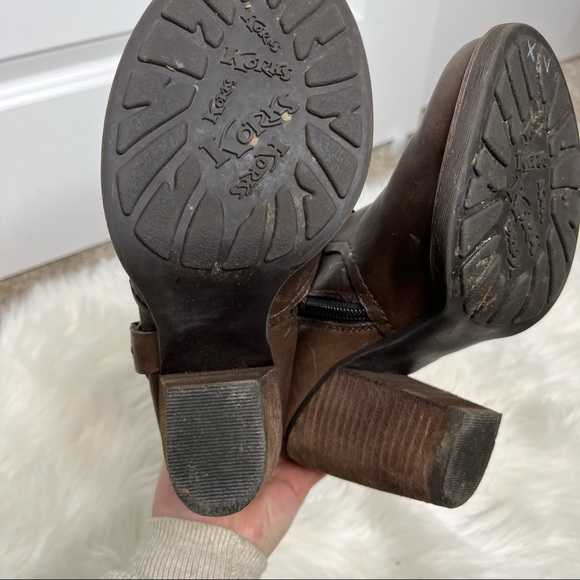 Korks Farah Brown Leather Harness Heel Ankle Boots Size 6.5 - Picture 8 of 10